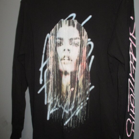 GUESS ECO Shirt Size XS Black With Graphics Long Sleeve 100% Organic Cotton - Picture 3 of 12